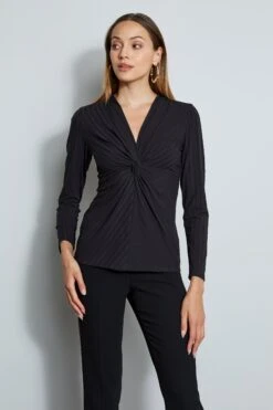 Elie Tahari Rib Twist Knot Knit