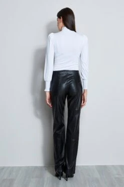 Elie Tahari Smocked Turtleneck Knit -ELIE TAHARI Sales E956X502 WHITE SMOCKEDT NECKKNIT 3BACK 2712