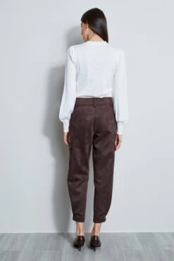 Elie Tahari Scallop Mock Neck Sweater -ELIE TAHARI Sales E95X5542 WAX SCALLOPT NECKSWTR 3back 3348