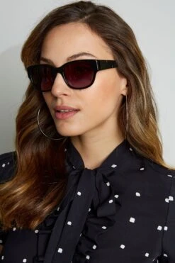 Elie Tahari Black Wayfarer