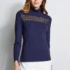 Elie Tahari Lace Insert Turtleneck Knit -ELIE TAHARI Sales EN087212 FOAM EN56X502 STARGAZER 2FRONT 285