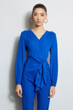 Elie Tahari Silk Side Tie Shirt