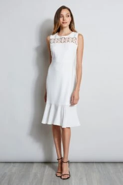 Elie Tahari Embroidered Fit & Flare Dress