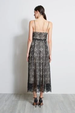 Elie Tahari Floral Lace Midi Dress -ELIE TAHARI Sales ER03J602 3BACK 2568