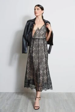 Elie Tahari Floral Lace Midi Dress -ELIE TAHARI Sales ER03J602 4STYLING 1237