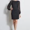 Elie Tahari Metallic Sleeve Shift Dress