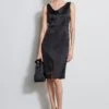 Elie Tahari Satin Cowl Neck Dress -ELIE TAHARI Sales ER07J602 BLACK 1HERO 1012