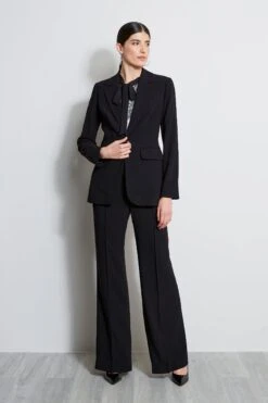 Elie Tahari Single Button Crepe Blazer -ELIE TAHARI Sales ER087202 BLACK 1HERO 1054