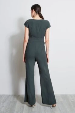 Elie Tahari Chain Side Slit Jumpsuit -ELIE TAHARI Sales ER087622 CAMOFLAUGE 3BACK 2486