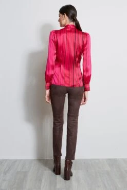 Elie Tahari Silk Echo Stripe Tie Shirt -ELIE TAHARI Sales ER146502 MULTI 3BACK 1907