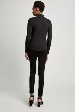 Mock Neck Long Sleeve Ribbed Knit 7 Mock Neck Long Sleeve Ribbed Knit -ELIE TAHARI Sales ETR14113 BLACK 3BACK 0024 7e43df7b c6fa 45cf 8b19 4cbdab304cce