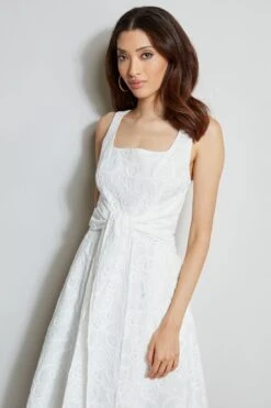 Cotton Eyelet Tie Dress 10 Cotton Eyelet Tie Dress -ELIE TAHARI Sales ETR21175 LACEDRESS WHITE 1Hero 716