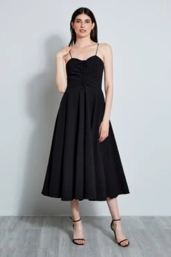 Sweetheart Midi Dress -ELIE TAHARI Sales ETR21317NOIR 1HERO 1108