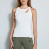 Cross Strap Sweater Tank -ELIE TAHARI Sales ETR21345 SKYWHITE TOP 2FRONT 373