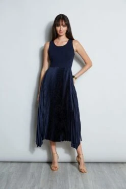 Pleated Midi Dress