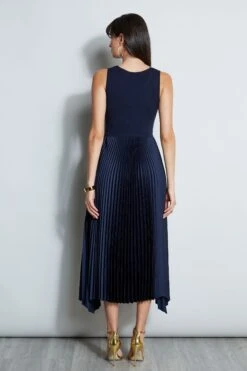 Pleated Midi Dress -ELIE TAHARI Sales ETR22596 PEACOAT 3back 2009