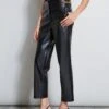 Vegan Leather Chain Pant -ELIE TAHARI Sales ETR22658 NOIR ER087102 BLACK ER0X5512 BLACK 2FRONT 644