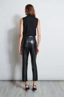 Vegan Leather Chain Pant -ELIE TAHARI Sales ETR22658 NOIR ER087102 BLACK ER0X5512 BLACK 3BACK190
