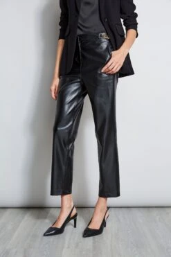 Vegan Leather Chain Pant -ELIE TAHARI Sales ETR22658 NOIR ER087102 BLACK ER0X5512 BLACK 4STYLING 648