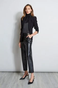 Vegan Leather Chain Pant -ELIE TAHARI Sales ETR22658 NOIR ER087102 BLACK ER0X5512 BLACK 4STYLING 658