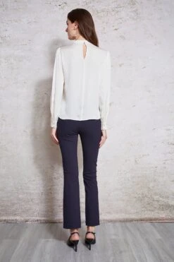 Silk Twist Neck Shirt -ELIE TAHARI Sales ETR22671 Ivory 1706