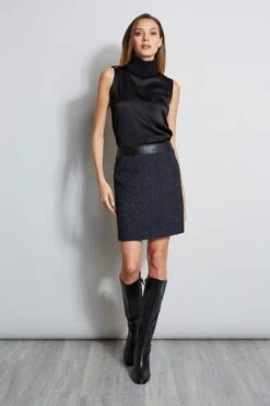 Metallic Tweed Mini Skirt -ELIE TAHARI Sales ETR22700 BLACK ETR22699 TWEED ER0X5512 BLACK 1HERO 2041