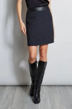 Metallic Tweed Mini Skirt