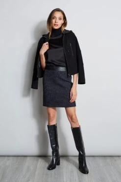 Metallic Tweed Mini Skirt -ELIE TAHARI Sales ETR22700 BLACK ETR22699 TWEED ER0X5512 BLACK 1HERO 2056