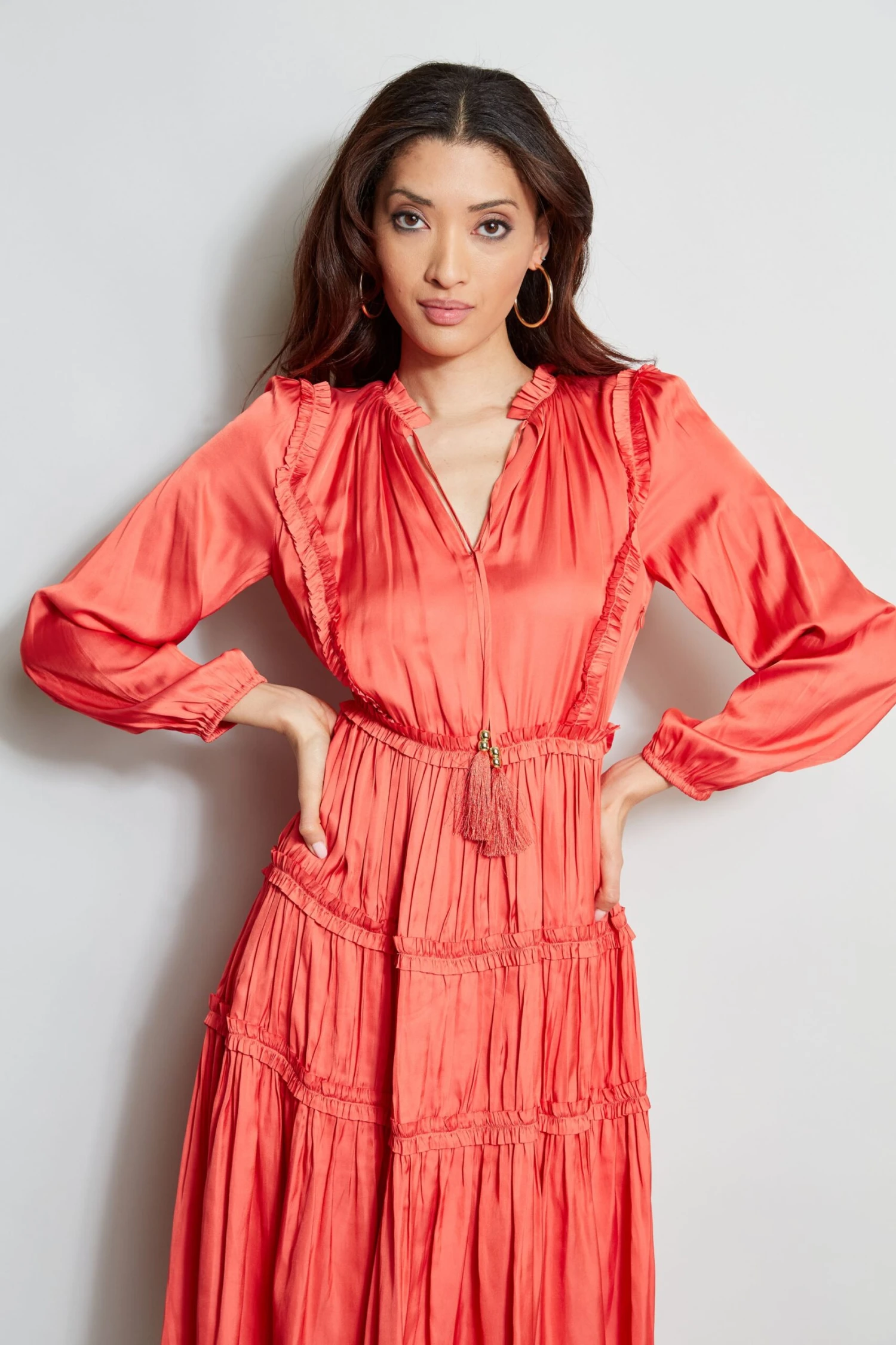 Long Sleeve Ruffle Midi Dress 6 Long Sleeve Ruffle Midi Dress - Image 5