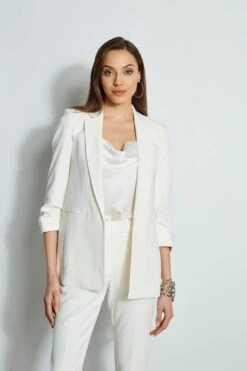Ruched Sleeve Blazer