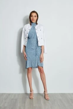 Silk Sun Printed Dress -ELIE TAHARI Sales ETR31265 SUNBLUE 1hero 1211