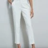 Stitch Slim Pant -ELIE TAHARI Sales ETR32104 SKYWHITE ETR32105 SKYWHITE 2front 1707