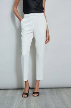 Stitch Slim Pant -ELIE TAHARI Sales ETR32104 SKYWHITE ETR32105 SKYWHITE 2front 1708