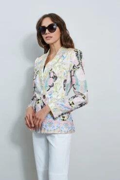Summer Damask Printed Blazer -ELIE TAHARI Sales ETR32114 SUMMERDAMASK 2front 1738