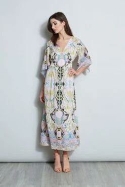 Silk Damask Scarf Maxi Dress 11 Silk Damask Scarf Maxi Dress -ELIE TAHARI Sales ETR32125 DAMASK 1HERO 971