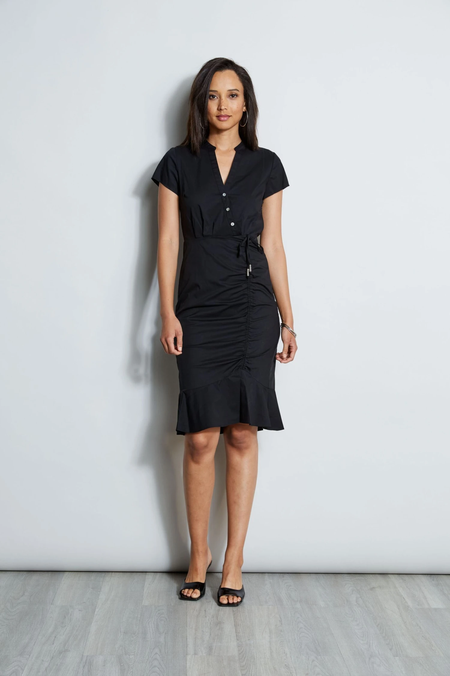 Ruched Cotton Shirt Dress 4 Ruched Cotton Shirt Dress - Image 2