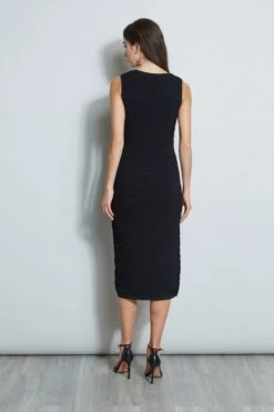 Crochet Knit Dress -ELIE TAHARI Sales ETR32137 NOIR 3back 2407