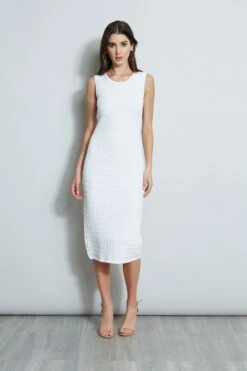 Crochet Knit Dress 12 Crochet Knit Dress -ELIE TAHARI Sales ETR32137 SKYWHITE 1HERO 999