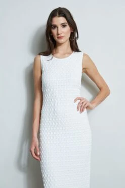Crochet Knit Dress 10 Crochet Knit Dress -ELIE TAHARI Sales ETR32137 SKYWHITE 2FRONT 987
