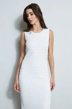 Crochet Knit Dress 11 Crochet Knit Dress -ELIE TAHARI Sales ETR32137 SKYWHITE 2FRONT 991
