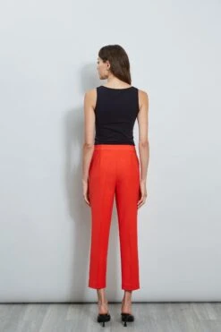 Slim Fit Ankle Pant -ELIE TAHARI Sales ETR32142 CAYENNE ETR32143 CAYENNE 3back 1816