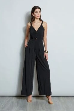 Wide Leg Twist Jumpsuit -ELIE TAHARI Sales ETR32148 NOIR 1Hero 1796