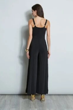 Wide Leg Twist Jumpsuit -ELIE TAHARI Sales ETR32148 NOIR 3back 1828