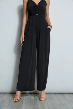 Wide Leg Twist Jumpsuit -ELIE TAHARI Sales ETR32148 NOIR 4styling 1819