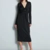 Matte Jersey Twist Detail Dress -ELIE TAHARI Sales ETR32149 NOIR 1Hero 2549
