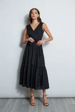 Texture Maxi Dress -ELIE TAHARI Sales ETR32157 NOIR 1hero 222