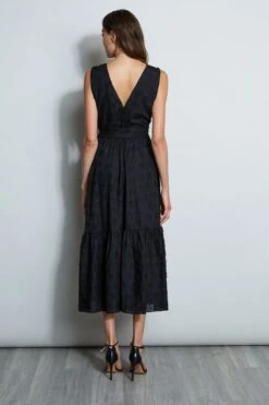 Texture Maxi Dress -ELIE TAHARI Sales ETR32157 NOIR 3back 246