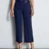 Cropped Wide Leg Belted Pant