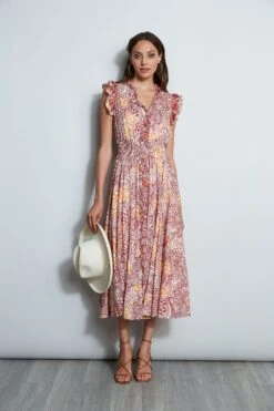 Silk Printed Midi Dress