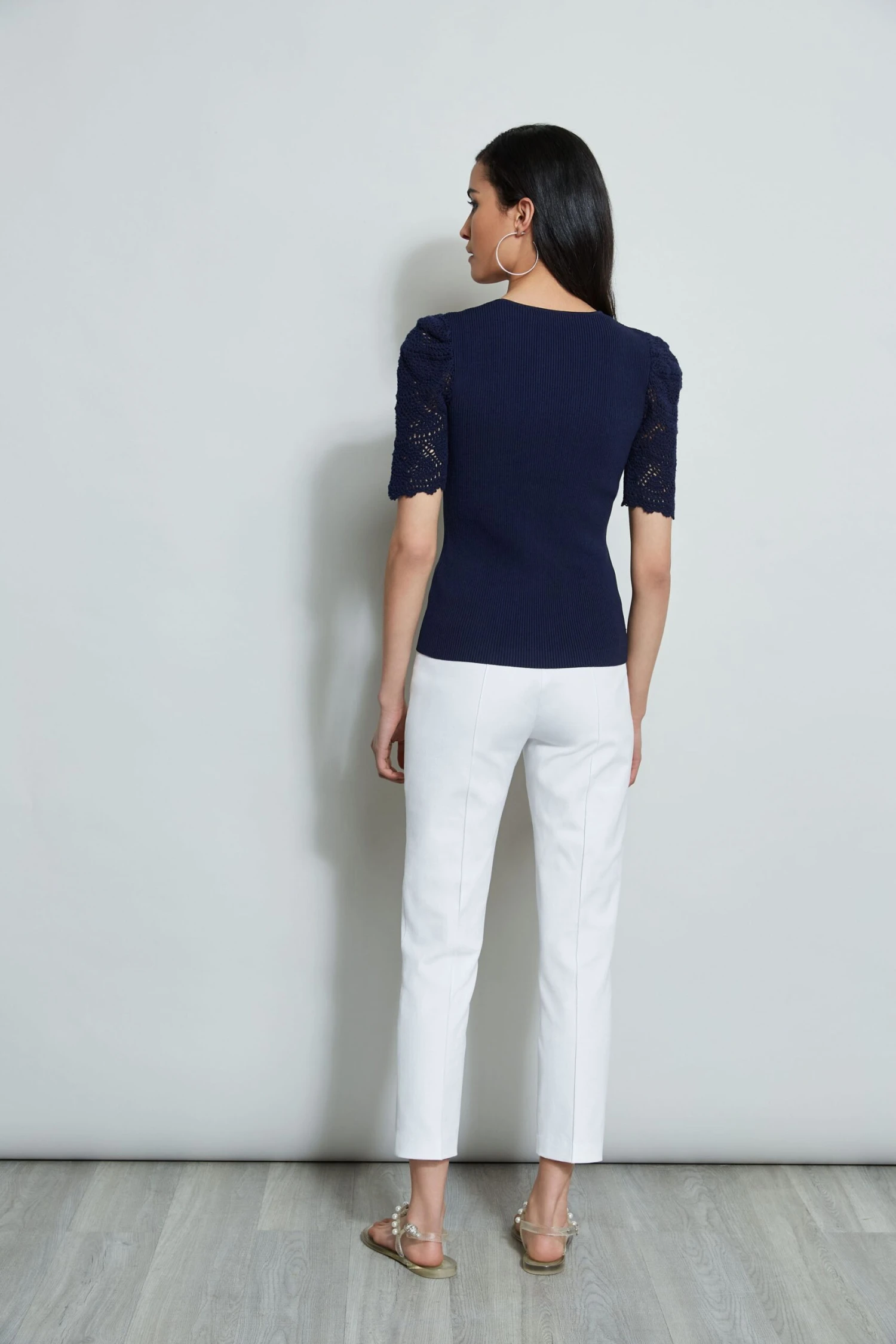 Crochet Sleeve V-Neck Sweater 7 Crochet Sleeve V-Neck Sweater - Image 5